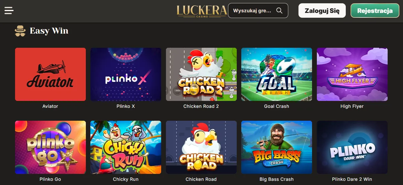Najlepsze gry dostępne na platformie Luckera